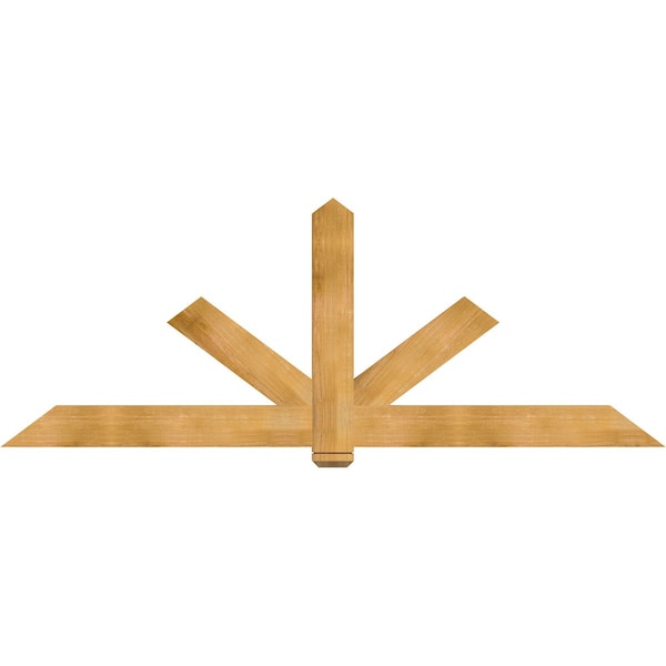 Ekena Millwork Kennewick Rough Sawn Timber Gable Bracket, Western Red Cedar, 96"W x 36"H x 2"D x 6"F, 9/12 Pitch GBW096X36X0206KEN00RWR - main